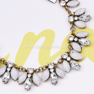 Black Velvet Choker Flower Crystal Pendant Women Necklace